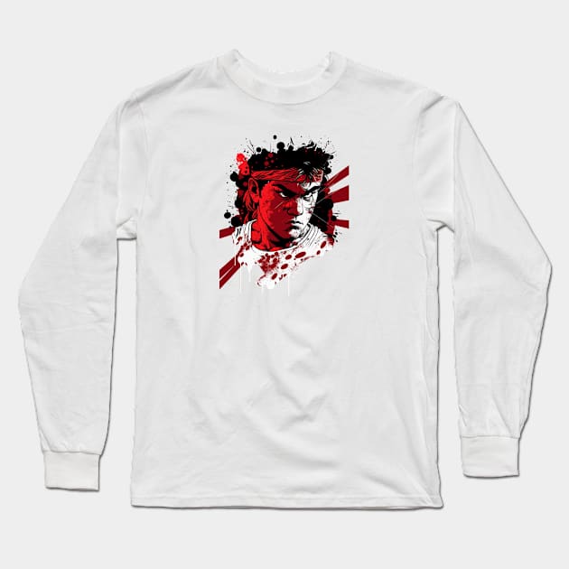 Ryu Street Fighter Design - Original Artwork Long Sleeve T-Shirt by Labidabop